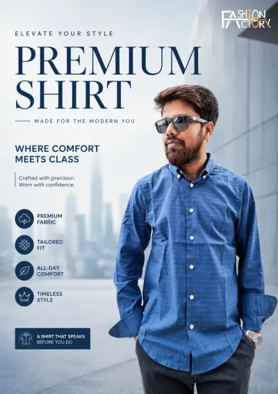 Royal Blue Check Premium Shirt