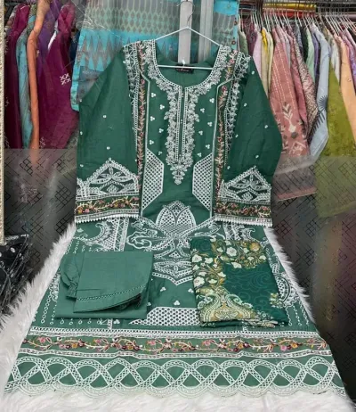 Premium Green Embroidered Ladies Dress Set