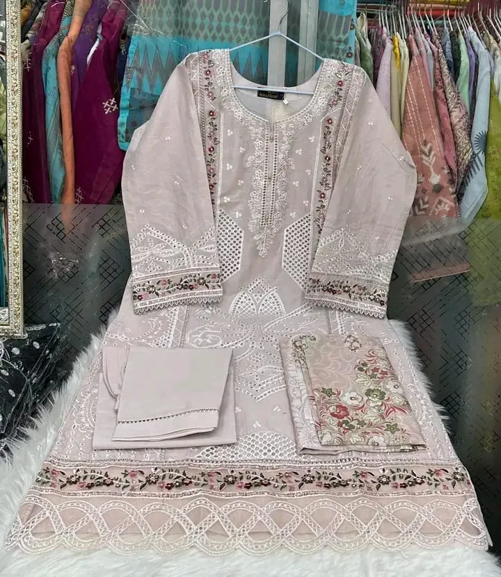 Elegant Ladies Embroidered Dress Set