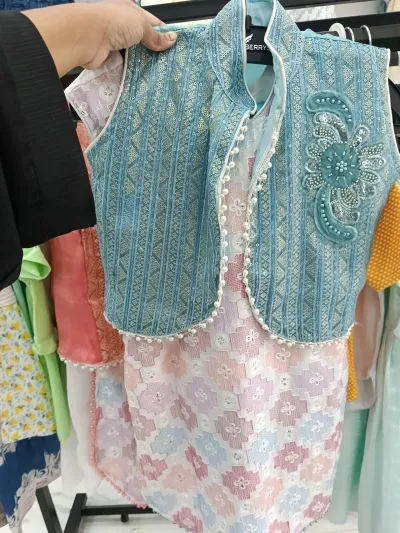 Premium Sky Blue Baby Girls Designer Dress
