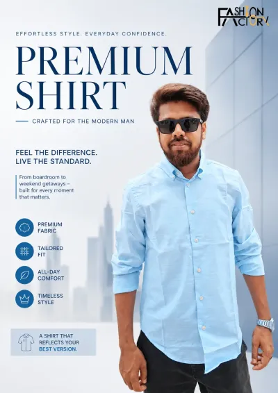 Sky Blue Check Premium Shirt
