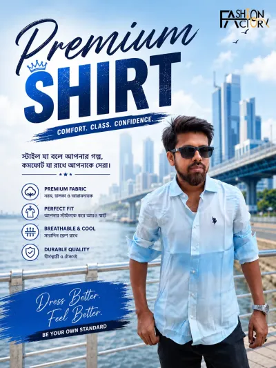 Sky Blue Solid Premium Shirt