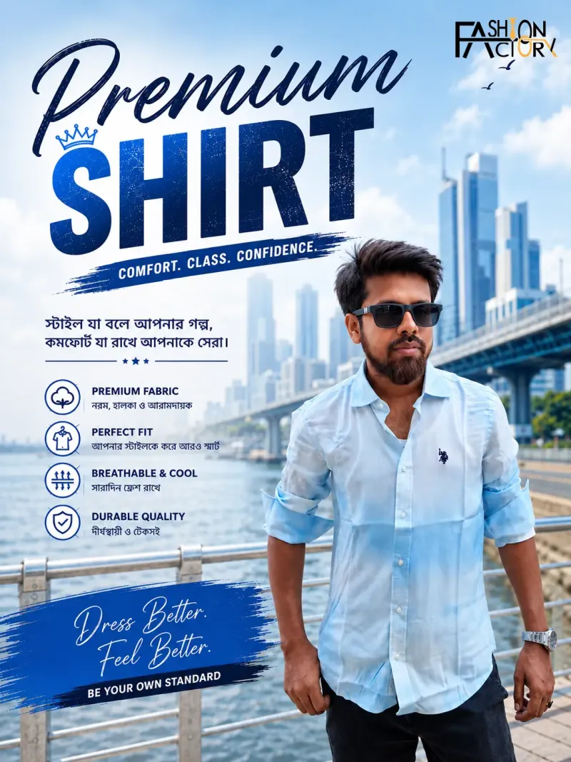 Sky Blue Solid Premium Shirt